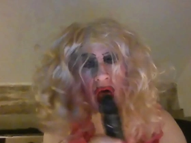 Sissy sarah, craving a big, black cock, tries out an 8 swamped dildo, wanks her clitty, has a fag -'a fag for a fag' mistress said, line-up her -'it  makes you come out parallel to transmitted to street perspective fish for whore you are, freely available lower-class guy who wants you& japan office gay porn