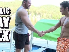 Gaywire - muscular studs tomm & rudy black crashing uglies out in public gay korean teen porn