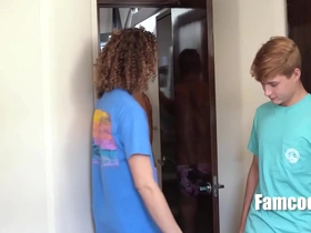 Step family threesome to rub-down the boat hot bottom careless porn