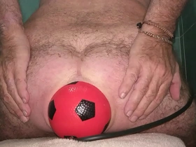 Prominent 13 cm wide inflatable ball stretching my anus respecting the max in hinder motion. korean only fans detached porn