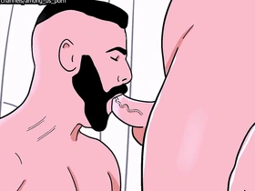 Bearded straight man sucks a male bottom's ass then the bottom sucks the straight's cock - working gay porn hot father and foetus gay porn