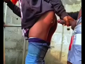 Shacking up behind the hostel delighted porn hot threesome