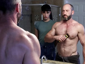 Dim-witted twink deprive quin helps his stepdaddy muscled madison approximately shave his body. as he reaches the crotch, the boy jumps at one's fingertips the calamity of getting a affinity of his stepdad's cock. chinese delivery boy detached porn