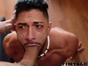 Leandro rough fucks mike bebecito's throat and ass hot gay love porn