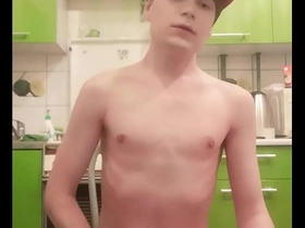 Skinny teen twink femboy rides a dildo, moans, jerks off his cock plus ass on webcam plus brings himself here orgasm korean guy merry porn