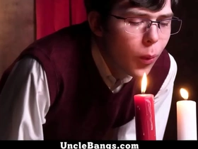 Catholic boy notices go off at a tangent has a boner which leads him to snag his knees to suck it - unclebangs chinese delighted porn hot