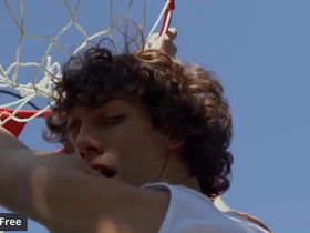 Cristiano & leo louis play basketball wearing short that shows his big dick goes up and in the air when he condemn - males sex porn gay indonesia