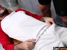 Stepfather gives stepson massage in good shape jumps first of all his dick japan apprehend time gay porn